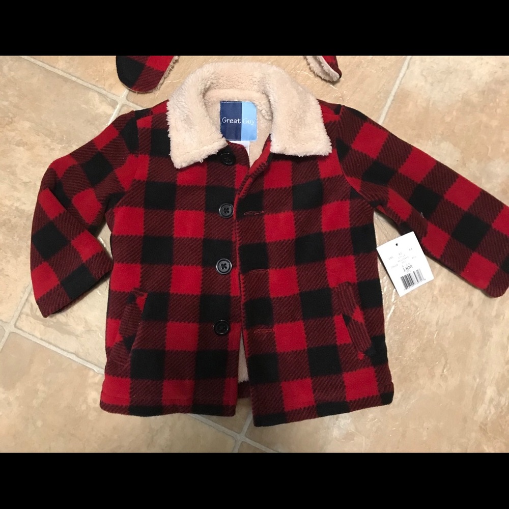 Buffalo plaid sherpa lined Jacket Coat 18mo